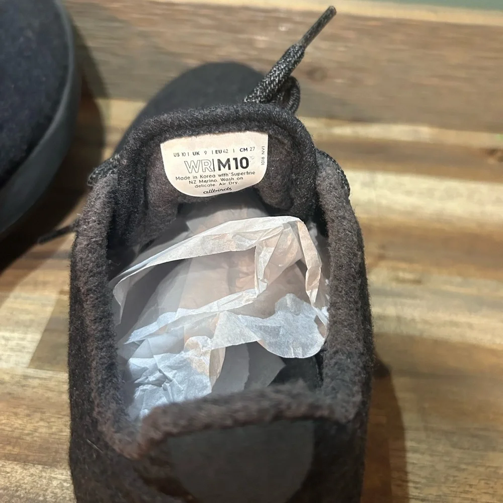 Allbirds Wool Runners Black Sneakers Men’s 10